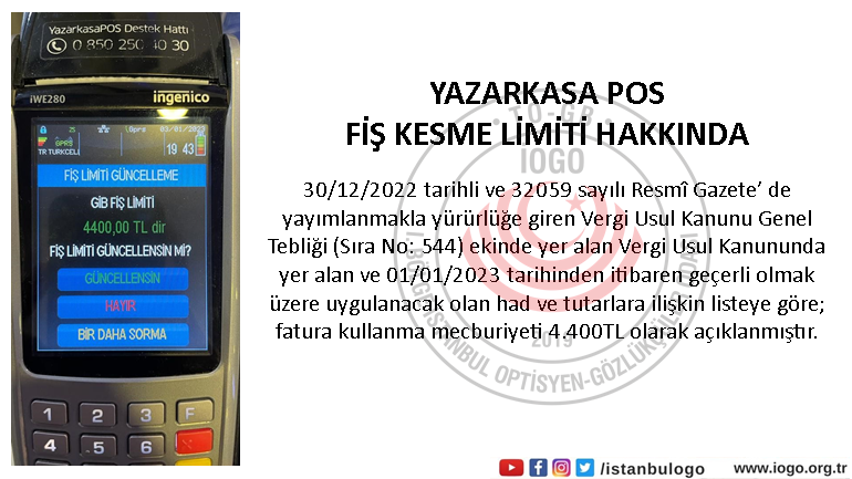 Yazarkasa Pos Fiş Kesme Limiti Hakkında