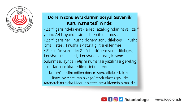 Dönem Sonu İşlemleri İle İlgili Hatırlatmalar