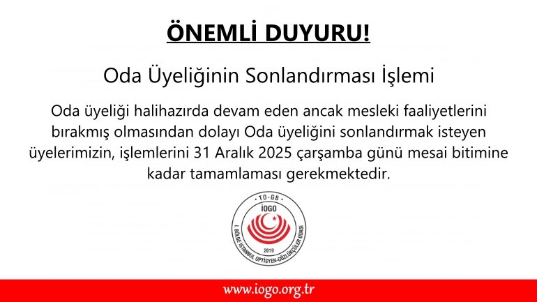 Oda Üyeliğinin Sonlandırılması İşlemleri