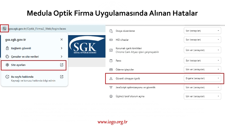 Medula Optik Firma Uygulamasında Alınan Hatalar